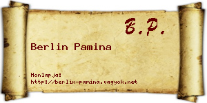 Berlin Pamina névjegykártya